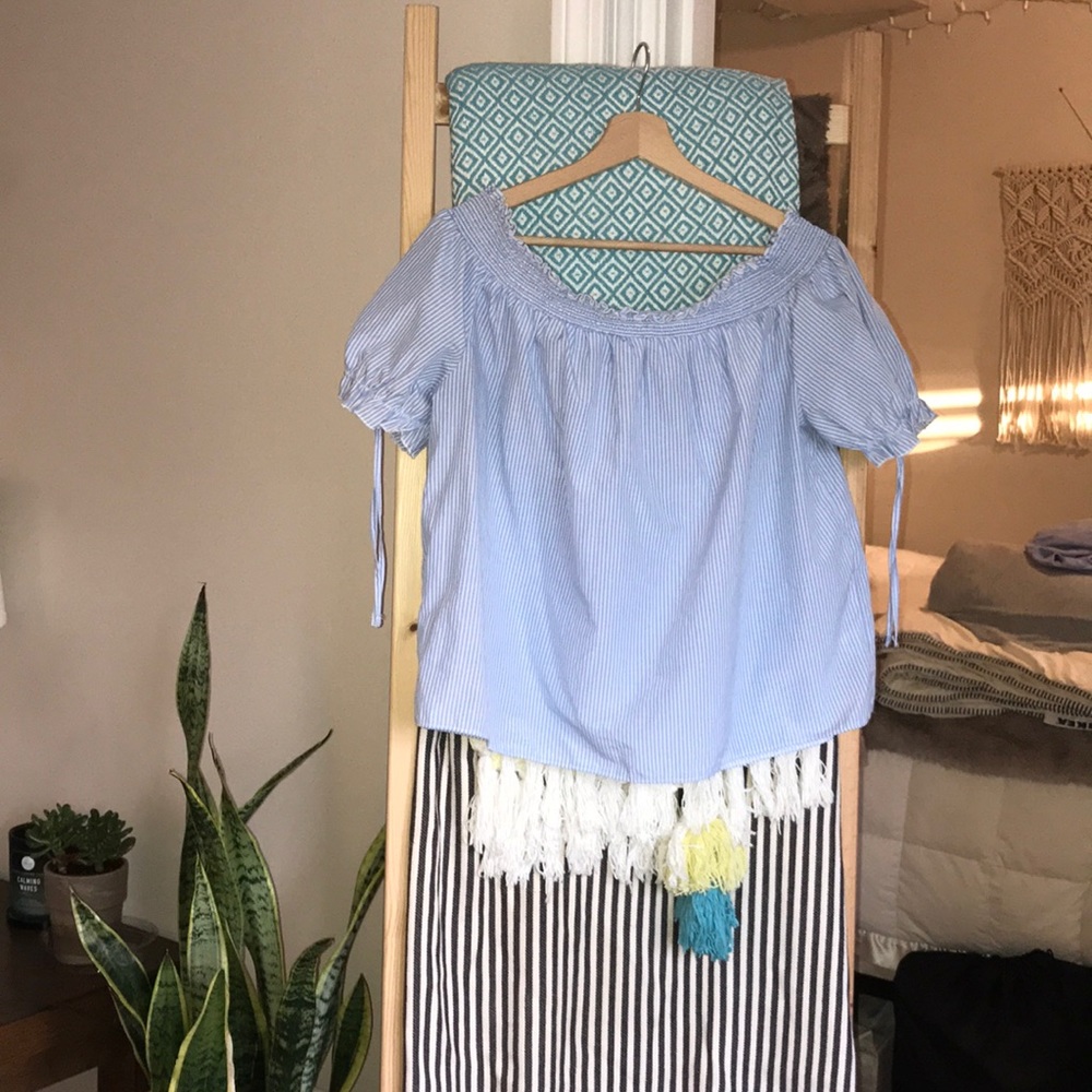 Striped Off-the-Shoulder top